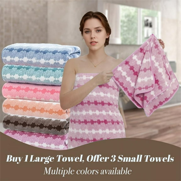 HAXMNOU Coral Fleece Bath Towel and Hand Towel Set, Ultra Soft and Super Absorbent for Quick Drying, Gentle Skin-Friendly Towels for Daily Bathroom Use and Spa Relaxation Moments, Pink