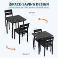 thumbnail image 4 of Huisuilinss 3-Piece Dining Table Set,Farmhouse Kitchen Table And Chair For 2,Wood Square Table With Upholstered Chair,Metal Frame Dining Room Table Set For Small Space Apartment Studio, 4 of 8