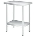 thumbnail image 1 of Table de Travail en Acier Inoxydable Yiwa, 18 Pouces x 24 Pouces avec Tablette Inférieure Réglable à 2 Niveaux, Capacité de 660 Lb pour Cuisine, Garage, Restaurant, 1 of 7