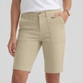 thumbnail image 4 of Bermuda Golf Shorts For Women Quick Dry Active Shorts Knee Length High Waisted Elastic Short Pant Baggy Relaxed Fit Lounge Breathable Sweat-Pant - (Above Knee-Length Style), 4 of 8