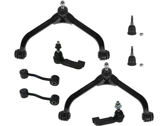 Front Upper Control Arm w/Ball Joints Sway Bar Links & Outer Tie Rods 8pc Kit for 2005 2006 2007 Jeep Liberty Lower Ball Joints 