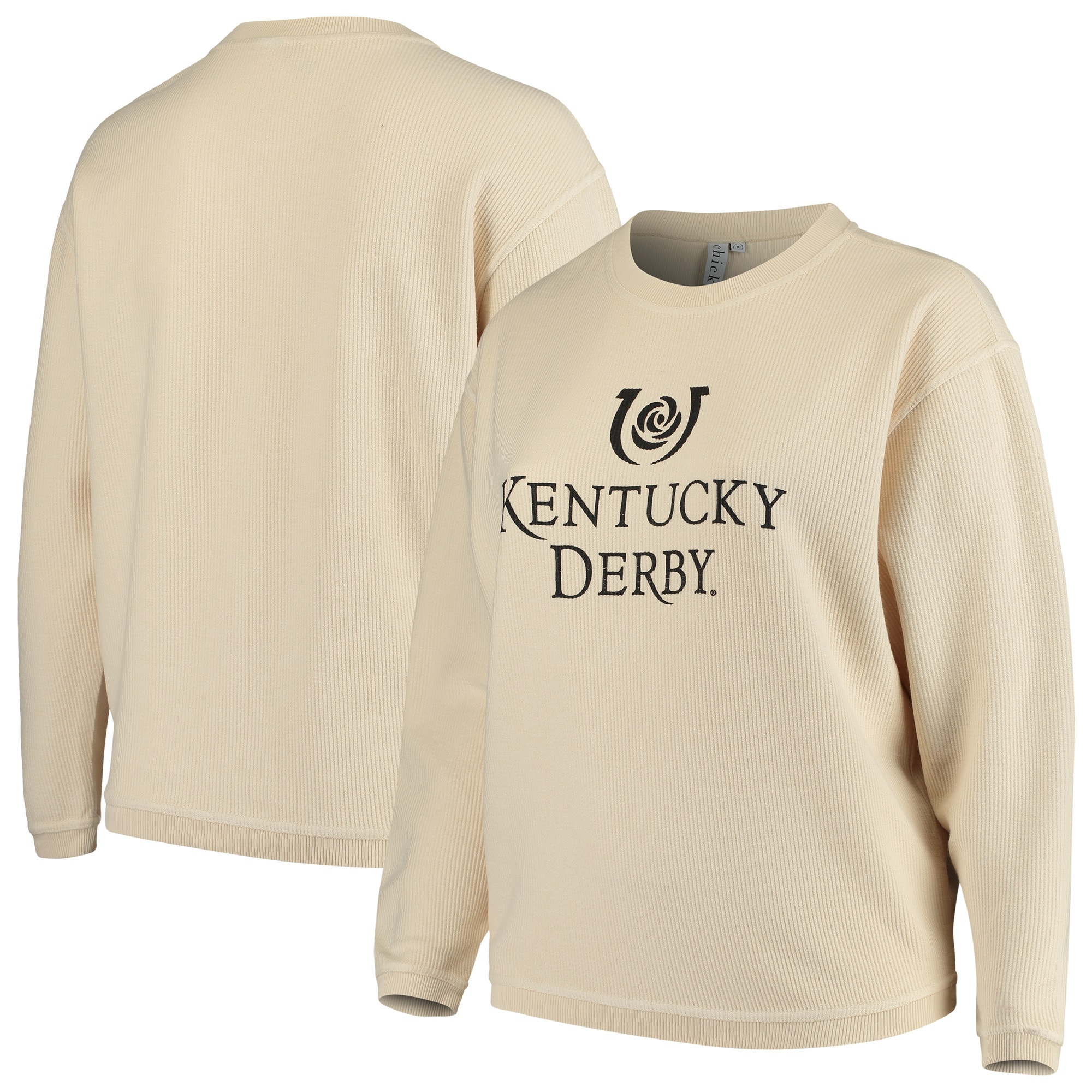 ChickaD chickad Women's Kentucky Derby Corded Crew Sweatshirt