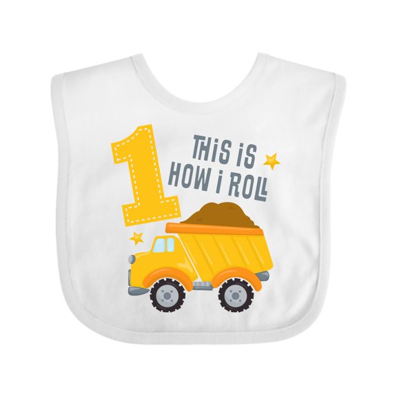 Inktastic Dump Truck 1st Birthday Boys or Girls Baby Bib