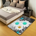 thumbnail image 3 of Erosebridal Blue Butterfly Carpet 5x7 for Bedside,White Daisy Print Area Rug,Flying Butterflies Rustic Garden Theme Rug,Modern Rural Fresh and Simple Style Area Rugs for Bedroom Doorway, 3 of 6