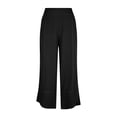 thumbnail image 3 of Miluxas Trendy Lounge Lantern Pants for Women Summer Cotton Linen Elastic Waist Pants with Pockets Solid Travel Vacation Trousers Black, 3 of 8