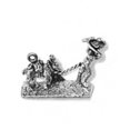 thumbnail image 1 of Sterling Silver 24" 1mm Box Chain 3D Gold Prospector Miner Panner Donkey Pendant Necklace, 1 of 2