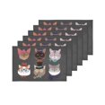thumbnail image 4 of MKHERT Hipster Cats Kittens Different Breeds Placemats Table Mats for Dining Room Kitchen Table Decoration 12x18 inch,Set of 6, 4 of 4
