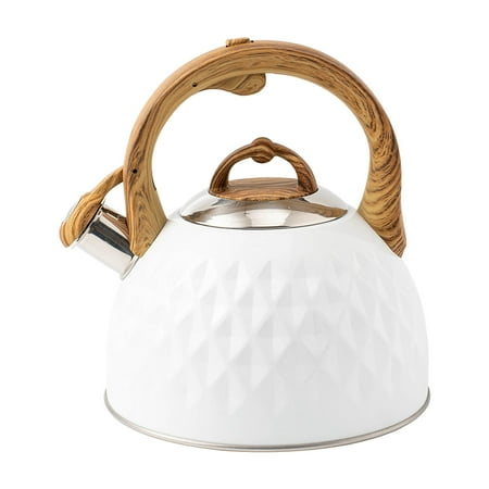 

3L Tea Kettle with Wood Pattern Handle whistling Kettle for Boiling Water Milk 3L