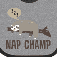 thumbnail image 4 of Inktastic Sloth Nap Champ New Baby Boys or Girls Baby Bib, 4 of 4