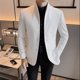 thumbnail image 1 of Traje de negocios de alta calidad para hombre, Blazers de cuello alto, esmoquin informal de Color sólido, ropa de marca de lujo, Primavera, 1 of 5