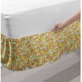 thumbnail image 2 of Umbrella Girl Bed Skirt, Cartoon Style Design of Teenagers Having Fun Drinking, Elastic Bedskirt Dust Ruffle Wrap Around for Bedding Decor, 4 Sizes, Mustard Vermilion, by Ambesonne, 2 of 2