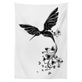 thumbnail image 3 of Ambesonne Black White Tablecloth Rectangular Table Cover, Hummingbird Heart, 60"x84", Black and White, 3 of 4