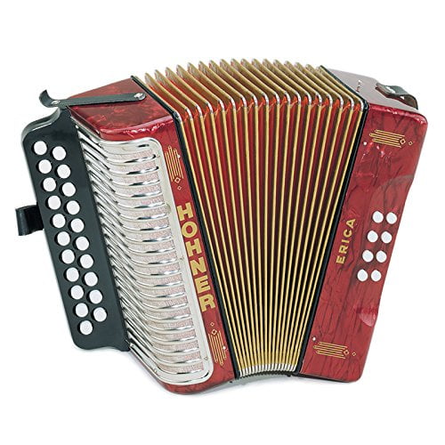 Hohner Diatonic Button Accordion 1600/2 Erica TwoRow AD, Red