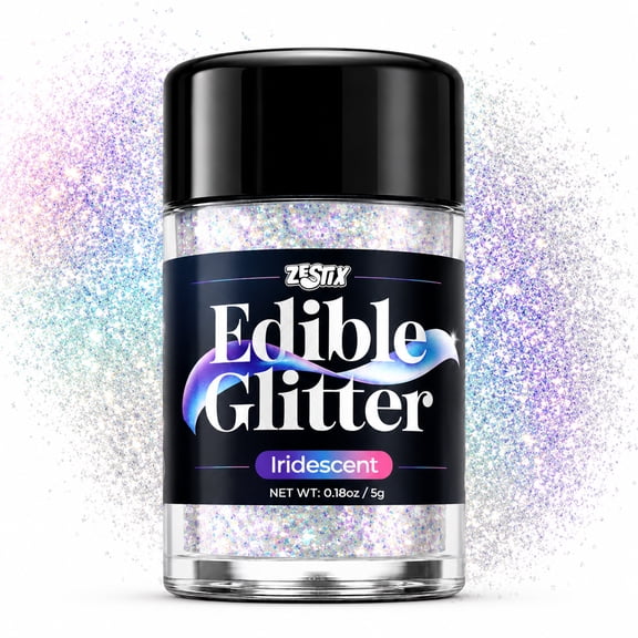 Zestix Iridescent Edible Glitter, 5g Food Grade Luster Dust for Drinks, Cakes & Desserts