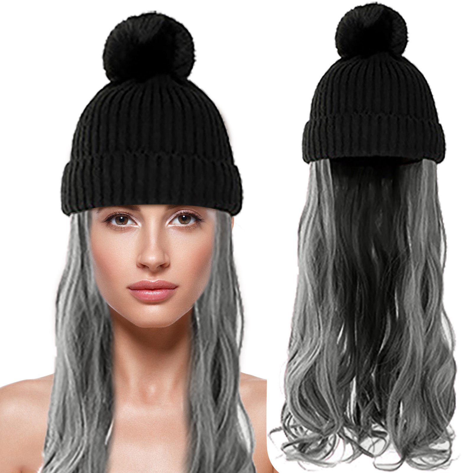 detachable hat wig