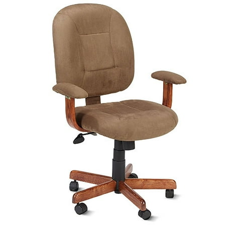 Mid-Back Office/Task Chair, Cappuccino and Dark Oak