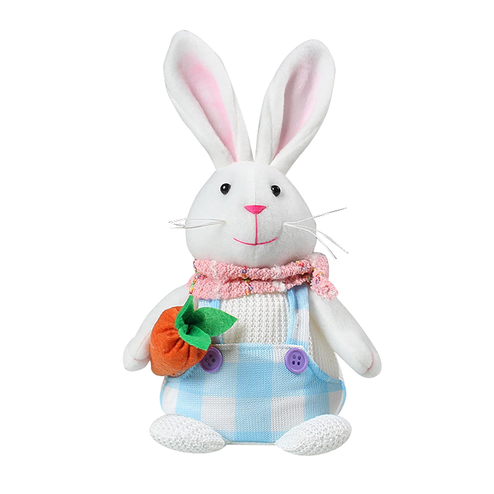 LINMOUA Easter Standing Rabbit Toy Cartoon Cute Newspaper Egg Radish