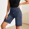 thumbnail image 6 of Wensltd Elastic Denim Shorts Wide Leg Summer Jean Shorts with Pockets Casual Walking, 6 of 9