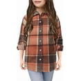 thumbnail image 4 of KISSMODA Plaid Button Down Western Long Sleeve Casual Collared Blouse Girls' 3-14Y, 4 of 5