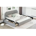 thumbnail image 5 of Hassch King Size Upholstery Platform Bed With Four Storage Drawers,Support Legs,Gray, 5 of 9