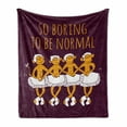 thumbnail image 1 of Animal Soft Flannel Fleece Throw Blanket, Funny Ballerina Dancing Monkeys with So Boring to Be Normal Words Print, Cozy Plush for Indoor and Outdoor Use, 70" x 90", Maroon and Marigold, by Ambesonne, 1 of 6