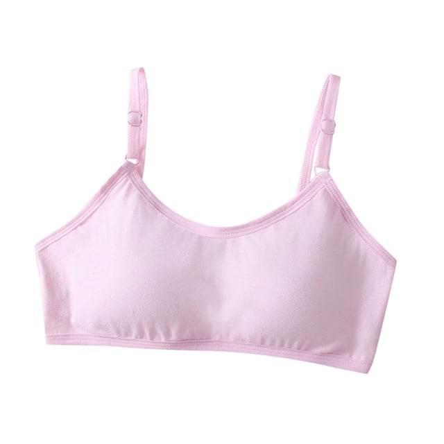Girls Underwear Student Bra Fixed Cup Supportive Chest Wrap Top with Removable Pads for Running Sports Comfort