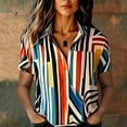 thumbnail image 2 of Shirts For Women Cotton Shirt Printed Fashion Down Shirts Casual Tops Short Sleeve Blouse Long Sleeve Shirts For Women, 2 of 3