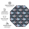 thumbnail image 4 of Pofeuu Shark Wearing Swim Ring Print Leather Coasters Set of 6, Round Cups Mugs Mat Pad for Home Kitchen Heat Resistant Drink Coasters,Octagon, 4 of 7