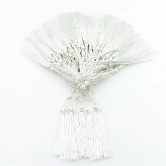 U8MO 100pc 3'' DIY Craft Tassels Fringe Pendants Bookmark Bag Hanging curtain Decor-white-sample 10pcs