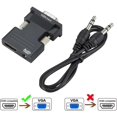 thumbnail image 2 of HUGFEGWE 2 Pcs HDMI-Compatible to VGA Converter Adapter 1080P VGA Adapter 3.5MM Audio Jack for PC Desktop Laptop to HDTV Projector Video Audio CJB91-87152, 2 of 6