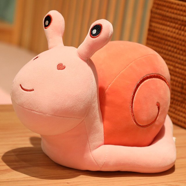 20-60cm cartoon snail plush toy children's gift lovely animal pillow snail Doll Girl Birthday Gift creative Christmas giftpink30cm Deng Xun unisex