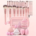 thumbnail image 1 of LNGOOR 42pc Face Makeup Tools Set  25pcs Makeup Brushes & 1pcs Makeup Storage Bag & 2pcs Large Makeup Sponge & 4pcs Scalloped Powder Puff & 2pcs Scalloped Thickened Powder Puff & 4pcs Thu, 1 of 7