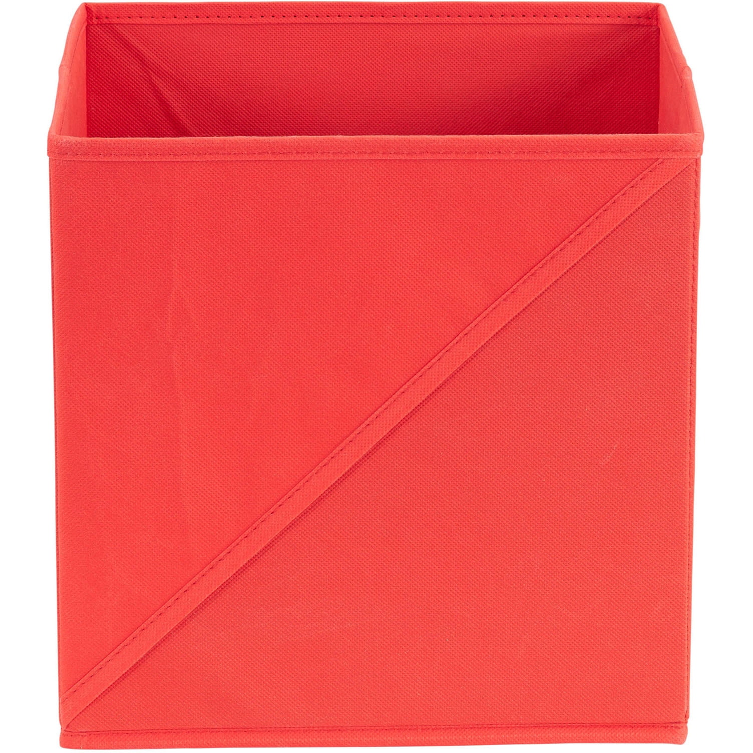Household Essentials Diagonal Pull Collapsible Fabric Cube Open Storage Cubes, 6-Pack, Red