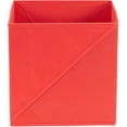thumbnail image 2 of Household Essentials Diagonal Pull Collapsible Fabric Cube Open Storage Cubes, 6-Pack, Red, 2 of 6