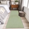 thumbnail image 5 of Sage Green Burlap Texture Large Area Rugs for Bedroom Living Room, Soft Non Slip Carpet Bedside Rug, Farmhouse Vintage Sage Green Rectangular Floor Cover Kitchen Accent Rug 2'x6' for Office, 5 of 9