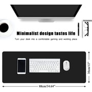 Extended Mousepad L Non-Slip Rubber Base Textured Weave Gaming Mouse Pad, Black \u2013 34.65x12-Inch Desk matt for Desktop