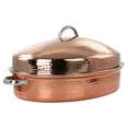 thumbnail image 2 of Gibson Home Radiance 17.5 Inch Stainless Steel Copper Plated Oval Roaster with Lid and Roasting Rack, 2 of 7
