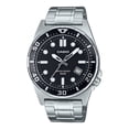 thumbnail image 1 of Casio Standard Analog Stainless Steel Black Dial Quartz MTD-135D-1AV Men's Watch, 1 of 3