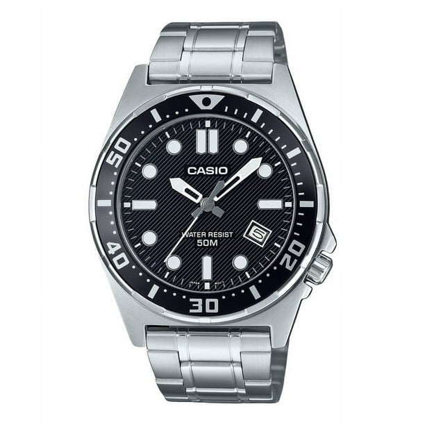 Casio Standard Analog Stainless Steel Black Dial Quartz MTD-135D-1AV Men's Watch
