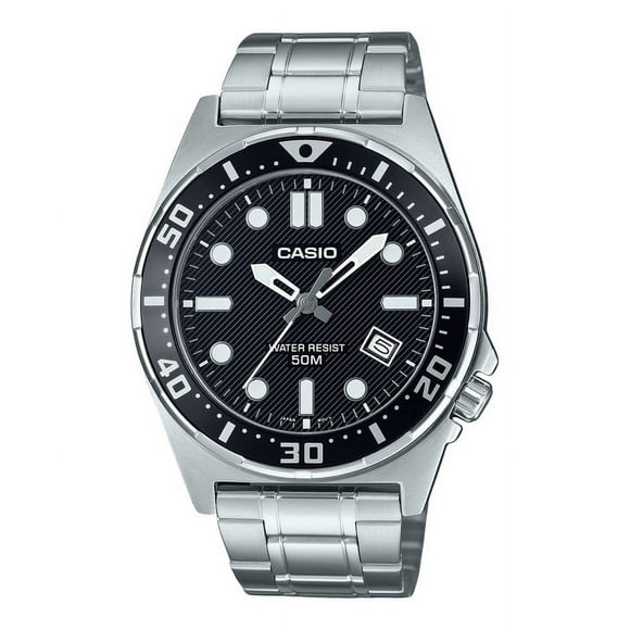 Casio Standard Analog Stainless Steel Black Dial Quartz MTD-135D-1AV Men's Watch