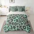 thumbnail image 2 of Manfei Leopard Print Bedding Twin Size,Jungle Wildlife Comforter Sets with Sheets,Green Black Farmhouse Bedding Sets Twin Size For Men Women,Lightweight Room Decorative Reversible,7pcs, 2 of 7