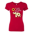 thumbnail image 2 of In A World Where You Can Be Anything Be Kind Inspirational/Christian Womens Slim Fit Junior Tee, Red, Small, 2 of 3