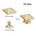 thumbnail image 3 of Unique Bargains 50 Ensembles Rivets à Piques 10mm Pyramide Rivets Rapides Carrés Or Clair, 3 of 5