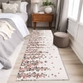 thumbnail image 4 of Spring Floral 2'x6' Runner Rugs for Hallway Kitchen Bedside Non Slip Washable, Red Gray Cherry Flowers Blossom Beige Entryway Rug Runners with Rubber Backing, Long Carpet Runner for Laundry Room, 4 of 8