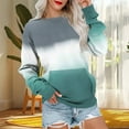 thumbnail image 2 of VEKDONE Gradient Color Sweatshirts for Women Long Sleeve Crewneck Pullover Casual Loose Fit Thin Fleece Tops Outdoor Streetwear Blouse Fall Clothes Top, 2 of 6