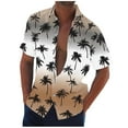 thumbnail image 2 of Blusa y camisa de manga corta con cuello vuelto Camisa casual para hombre Camisa de bolos vintage de manga corta Camisas de verano de playa cubana Camisa con botones Blusa para hombre Poliéster, 2 of 5