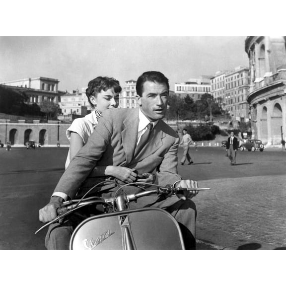 Art.com Roman Holiday, Audrey Hepburn, Gregory Peck, 1953 Photo, 16" x 12"