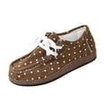 thumbnail image 2 of Willtoo Women’s Polka Dot Lace-Up Casual Loafers Round Toe Wide Fit Walking Shoes Vintage Canvas Soft Comfort Slip On Daily Fashion Sneakers, 2 of 5