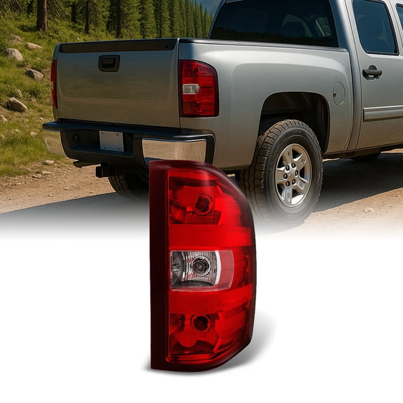 AKKON - For 07-14 Chevy Silverado Pickup Truck Red Clear Tail Light Tail Lamp Brake Lamp Passenger Right Replacement