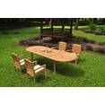 thumbnail image 5 of Grade-A Teak Dining Set: 4 Seater 5 Pc: 118" Oval Table And 4 Wave Stacking Arm Chairs Outdoor Patio WholesaleTeak #51WV2605, 5 of 5